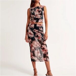 Abercrombie & Fitch Mesh Floral Skirt Set